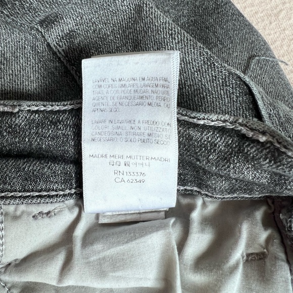 Mother Hustler Crop Step Chew Jeans Sz 27 Scene of the Crime Black Denim - Picture 10 of 14